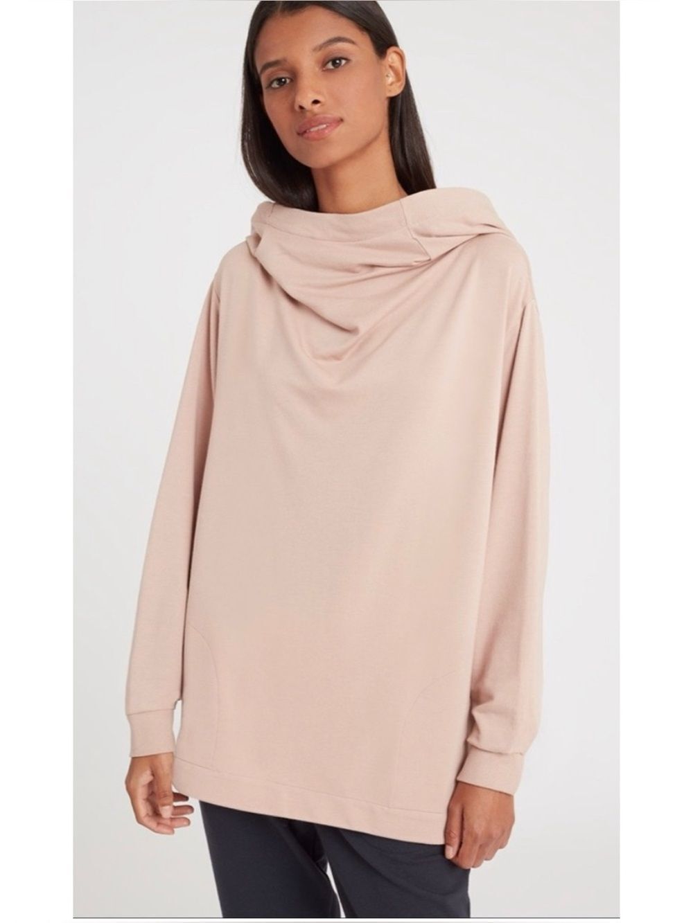 Cuyana French Terry Pima Cotton Hoodie Tunic Sweater Size L